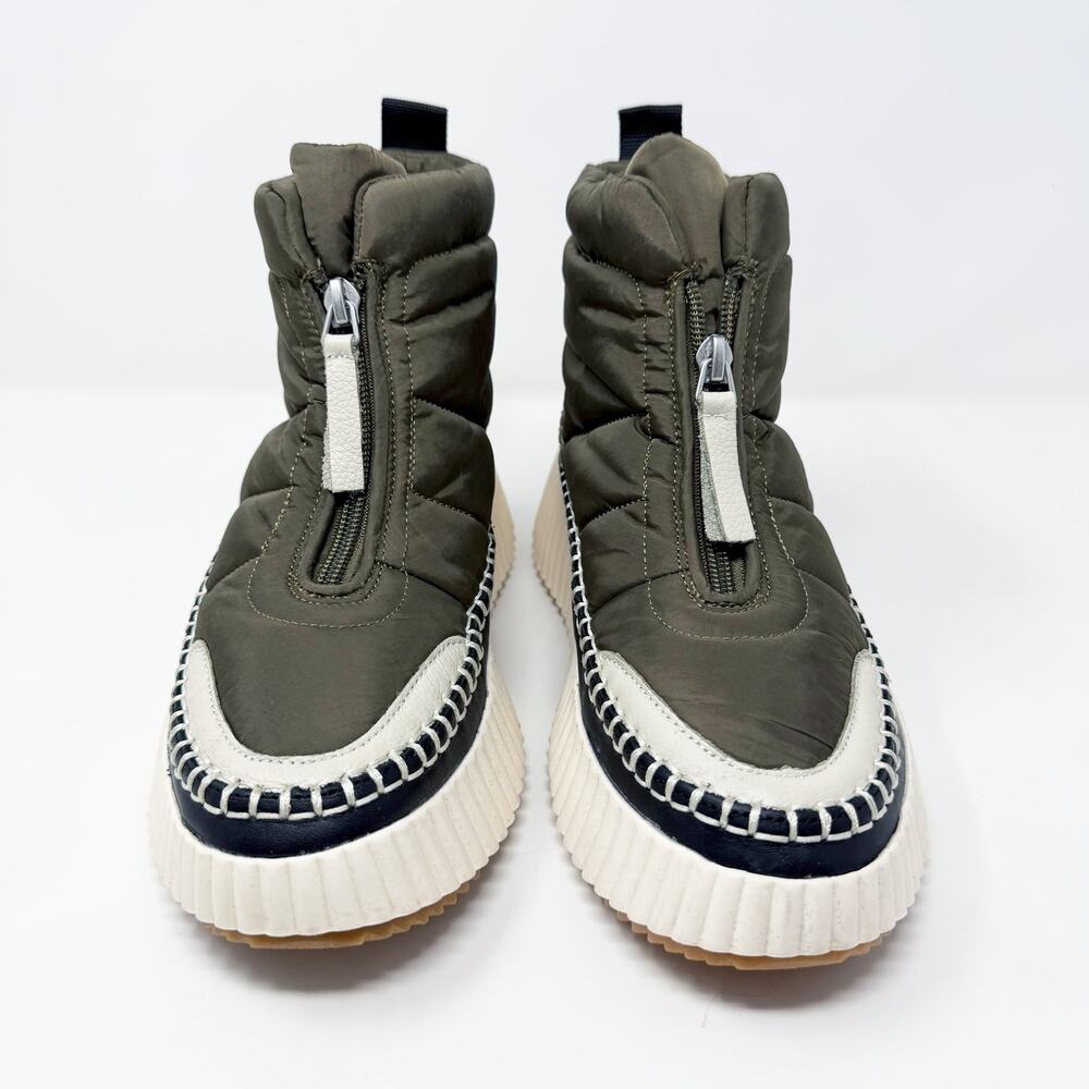 NWOB Dolce Vita Olive Green and Cream Chunky Sneaker Boots Women's US Size 7 - Picture 2 of 8